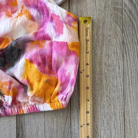 Torrid Multi Watercolor Tie-Dye Off-Shoulder Ruffled Neckline Top Size 2X Boho - Picture 7 of 11